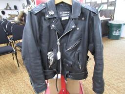 leather limited jacket. leather american flag on back