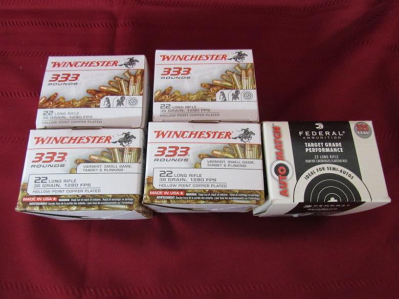 5 boxes of 22lr. 1657rds total