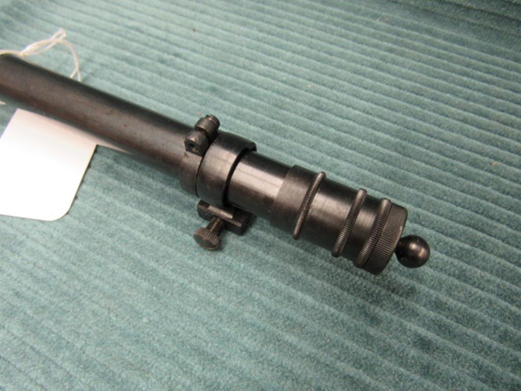 Wm Malcolm 6x scope, may be a reproduction, previously mounted