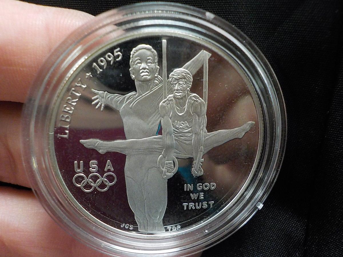 M9  Proof  (2) Coin Set 1995 - Silver Dollar & Clad Half - Olympics