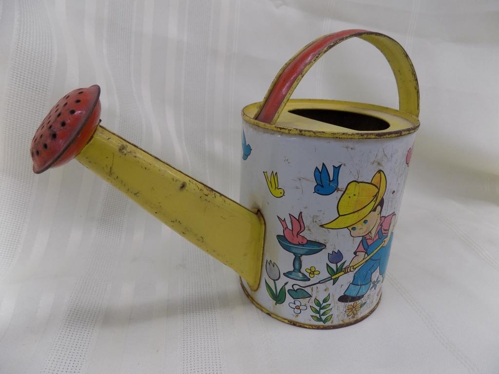 J. Chein Tin Watering Can 7" tall, 10" wide