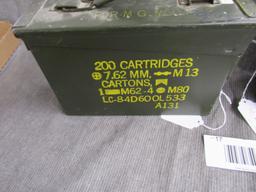 x2 large steel ammo cans.