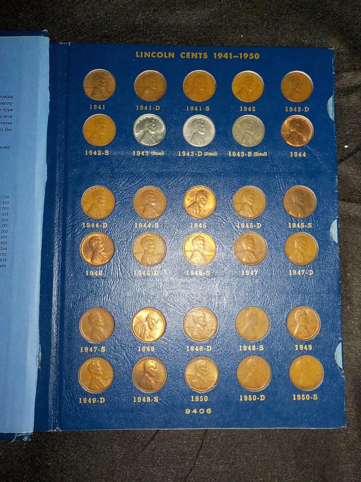 A16  VF/BU  (88) Cents Lincoln 1941 to 1976 (52 Wheats) - All Diff.