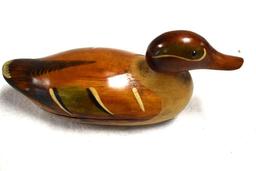 HAND CARVED GREEN WING TEAL MASON STYLE REPLICA DECOY IN EXCELLENT CONDITION