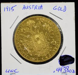 1915 Austria Gold .4438 ounce UNC