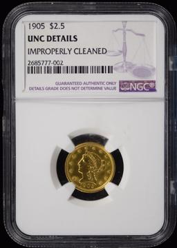 1905 $2.5 Gold Liberty UNC NGC Details