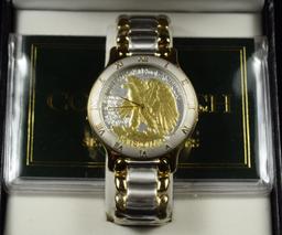 Mens Watch Coin Liberty Never been worn with Box & Information