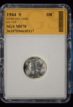 1944-S Mercury Dime Slab Perfect GEM BU