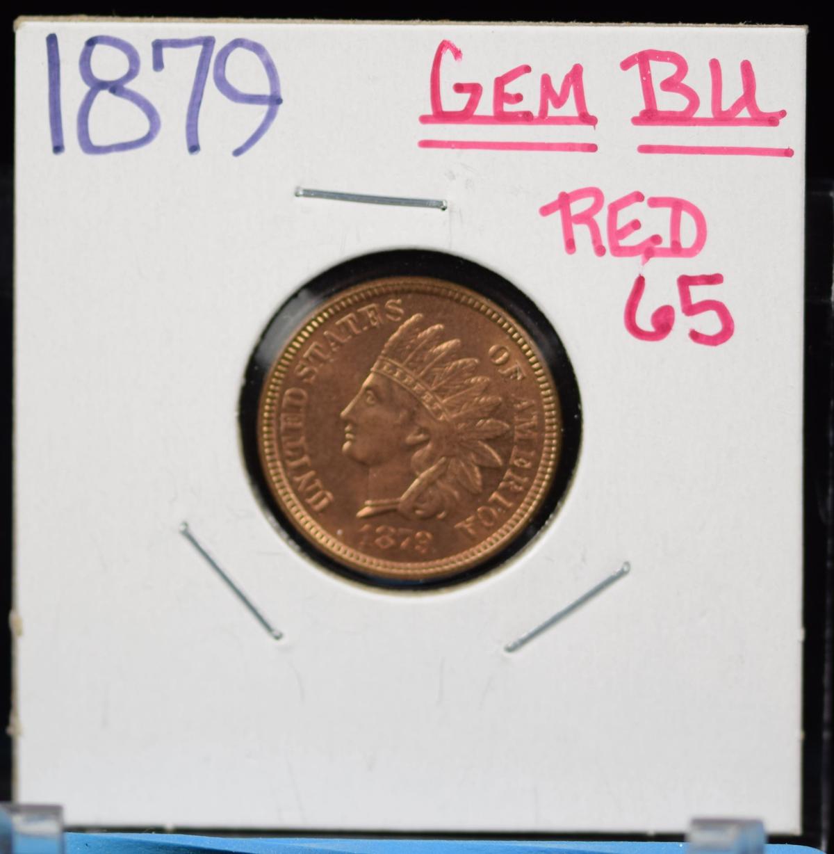 1879 Indian Head Cent GEM BU Red