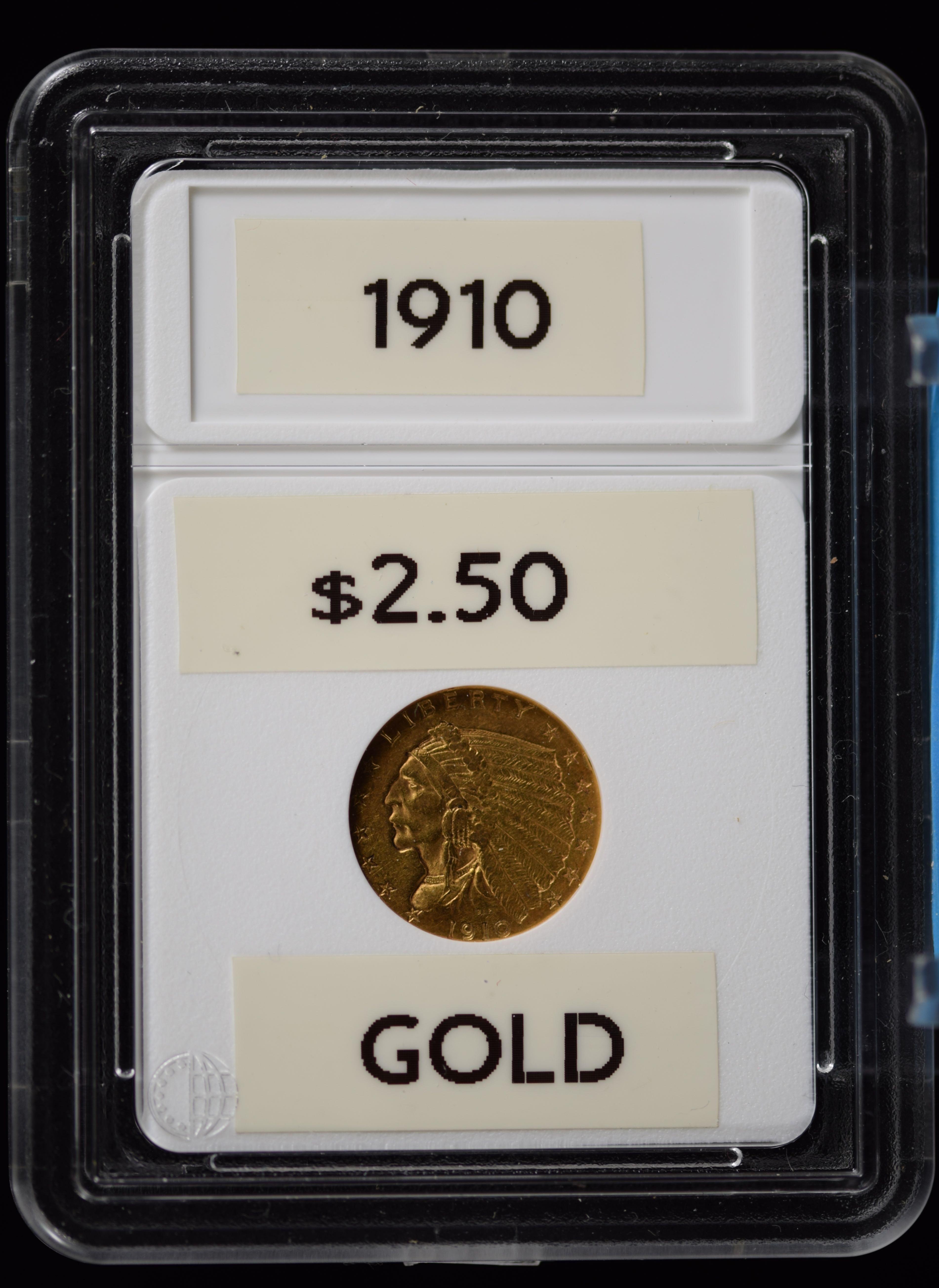 1910 $2.5 Gold Indian