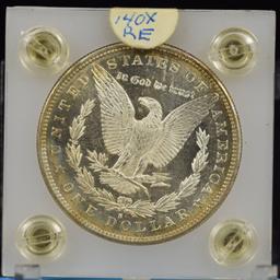 1880-S Morgan Dollar PL GEM BU Rich with Tone Plastic holder