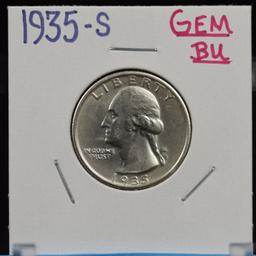 1935-S Washington Quarter GEM BU