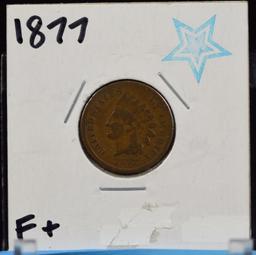 1877 Indian Head Cent Fine Plus Key Date