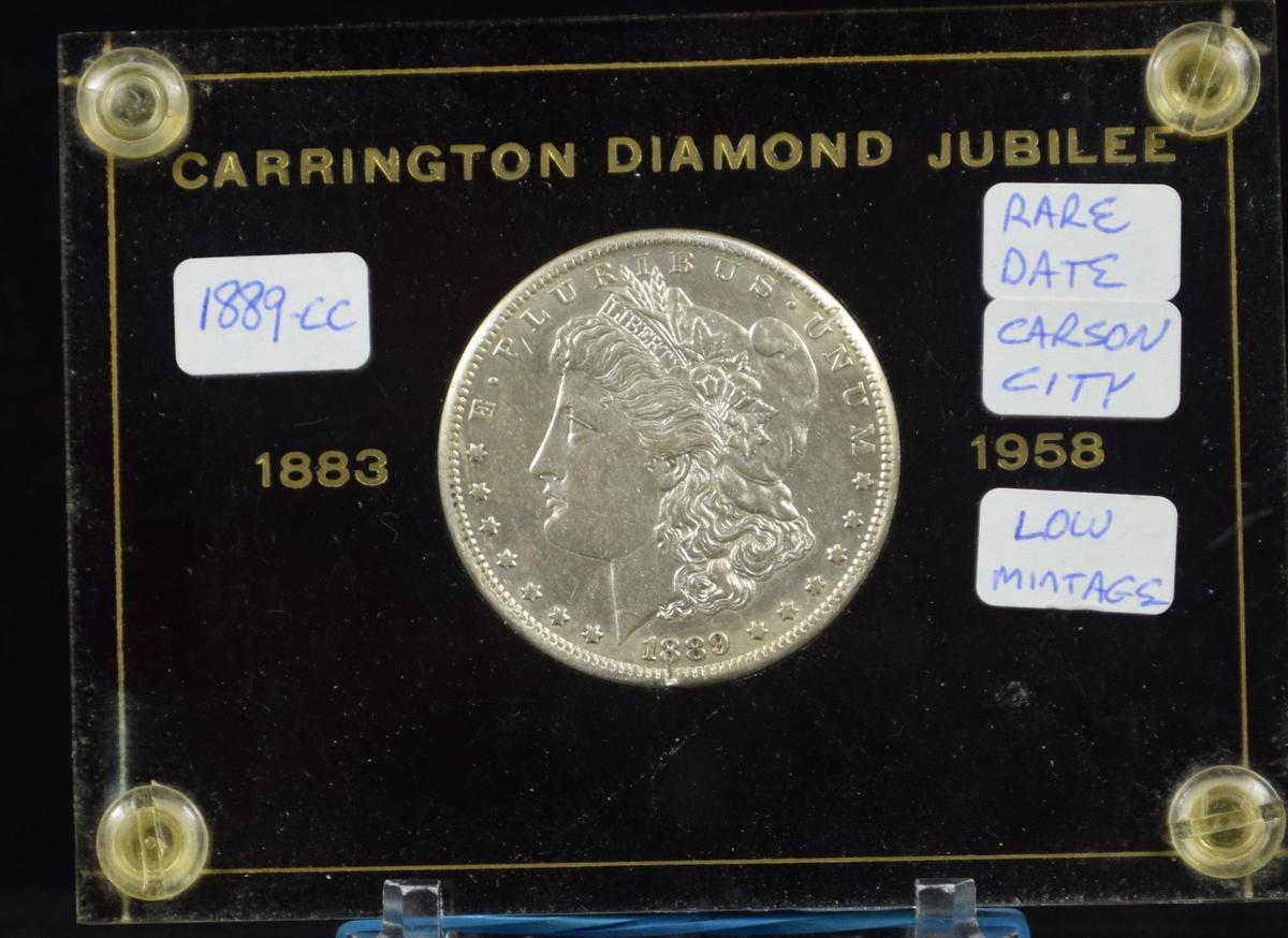 1889-CC Morgan Dollar Key Date CC AU Plus