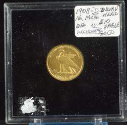 1908-D $10 Gold Indian No Motto UNC