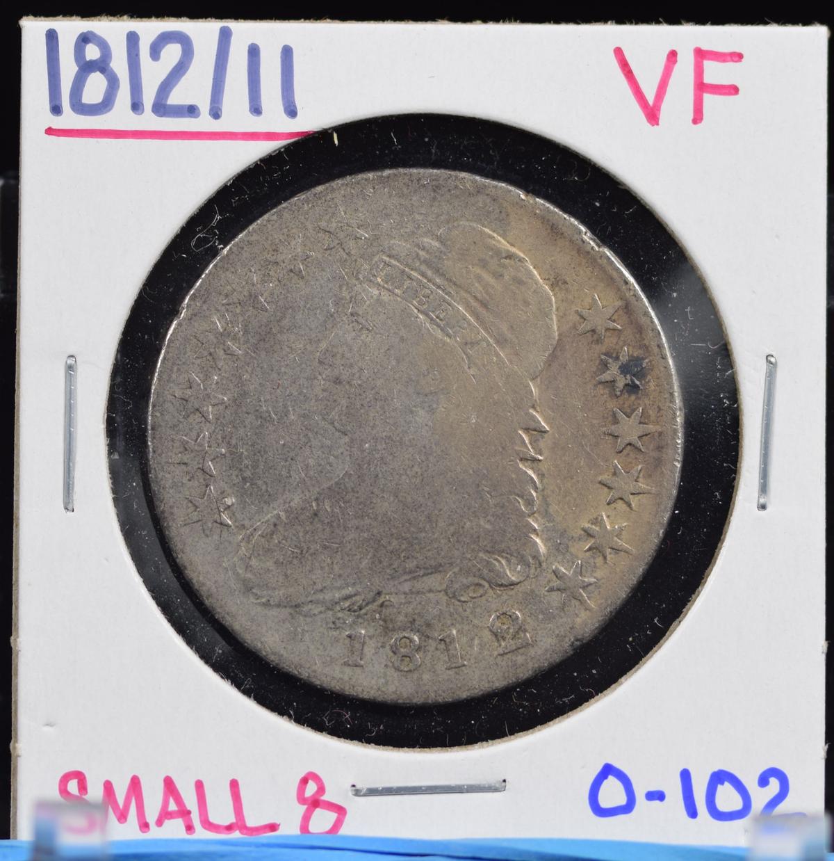 1812/11 Bust Half Dollar VF 0-102 Small 8