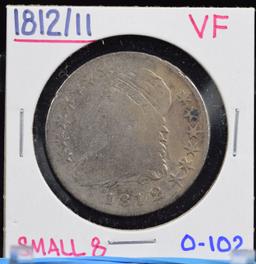 1812/11 Bust Half Dollar VF 0-102 Small 8