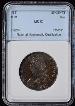 1831 Bust Half Dollar Lustrous Full Strike Amazing Color Tone NNC 62