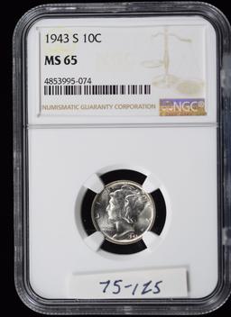 1943-S Mercury Dime NGC MS-65