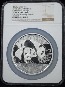 2018 12 oz Silver Show Panda PCGS PR-69 Awesome Panda