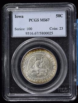 1946 Iowa Commen Half Dollar PCGS MS-67 Attractive