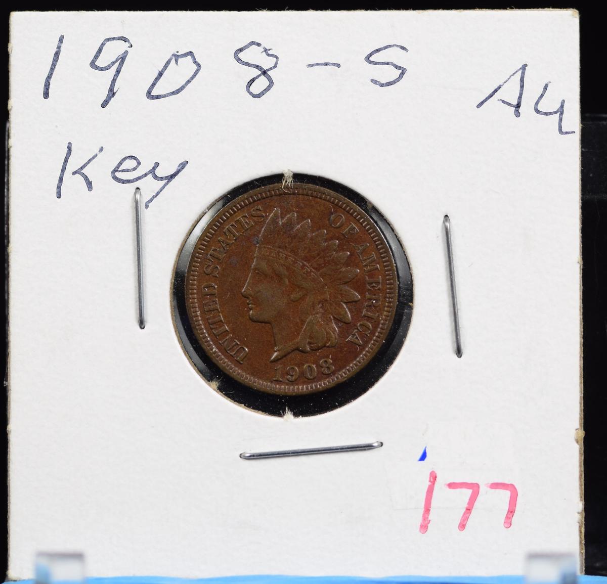 1908-S Indian Head Cent AU