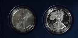 2016 American Silver Coin UNC & Proof 2 Coin Set Blue Box