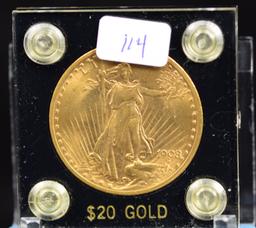 1908 $20 Gold Double Eagle St NO Motto CH UNC