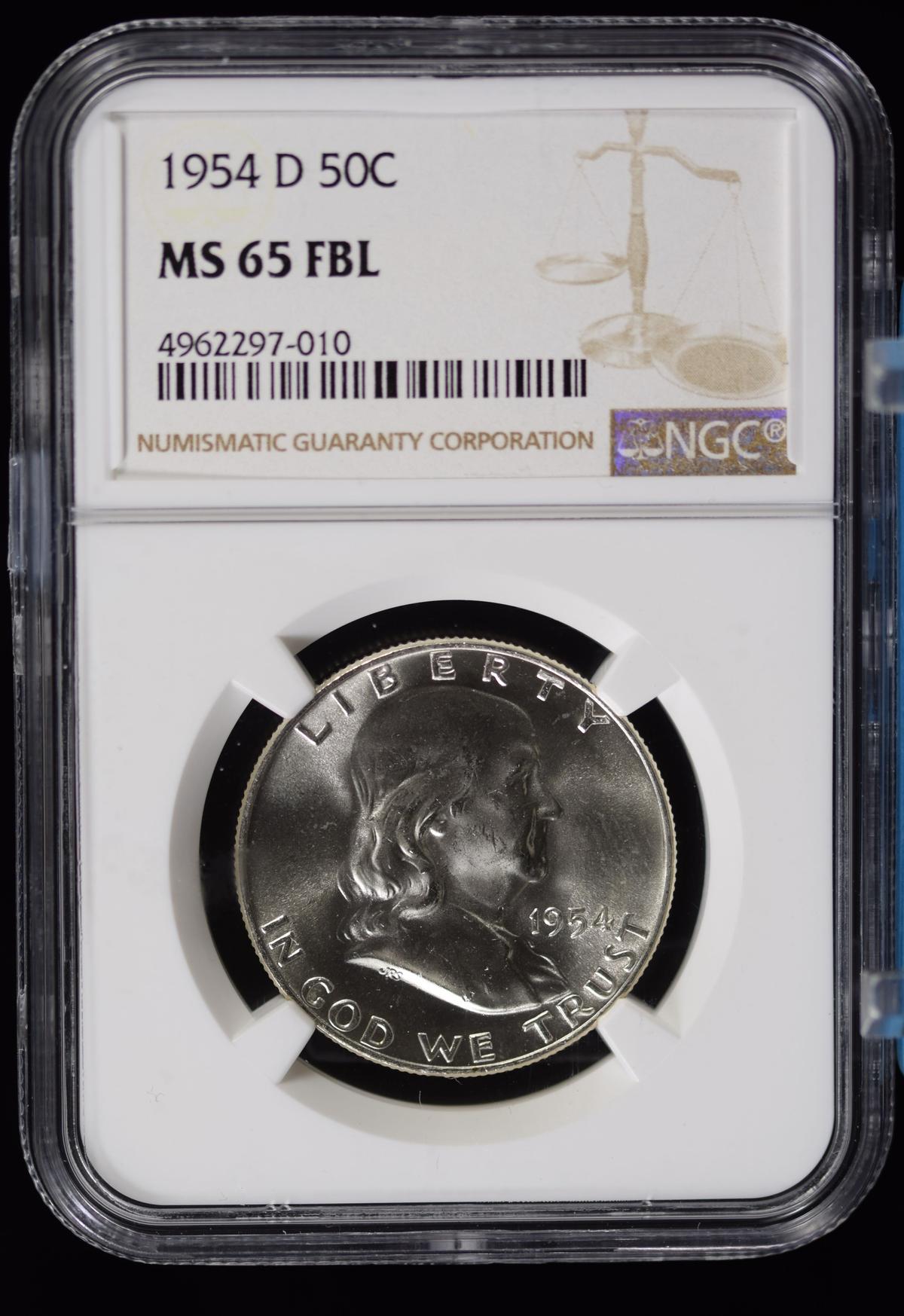 1954-D Franklin Half Dollar NGC MS-65 FBL