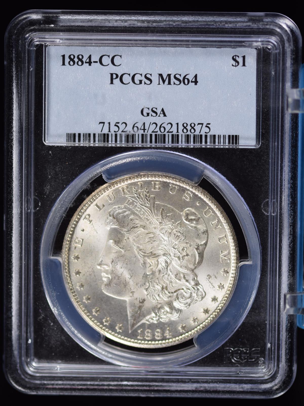 1884-CC Morgan Dollar PCGS MS-64