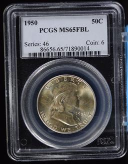 1950 Franklin Half Dollar PCGS MS65 FBL