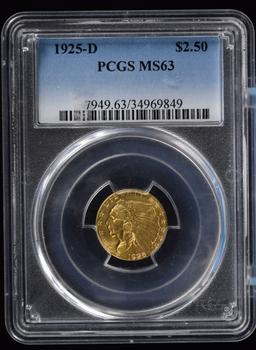 1925-D $2.5 Gold Indian Head PCGS MS-63