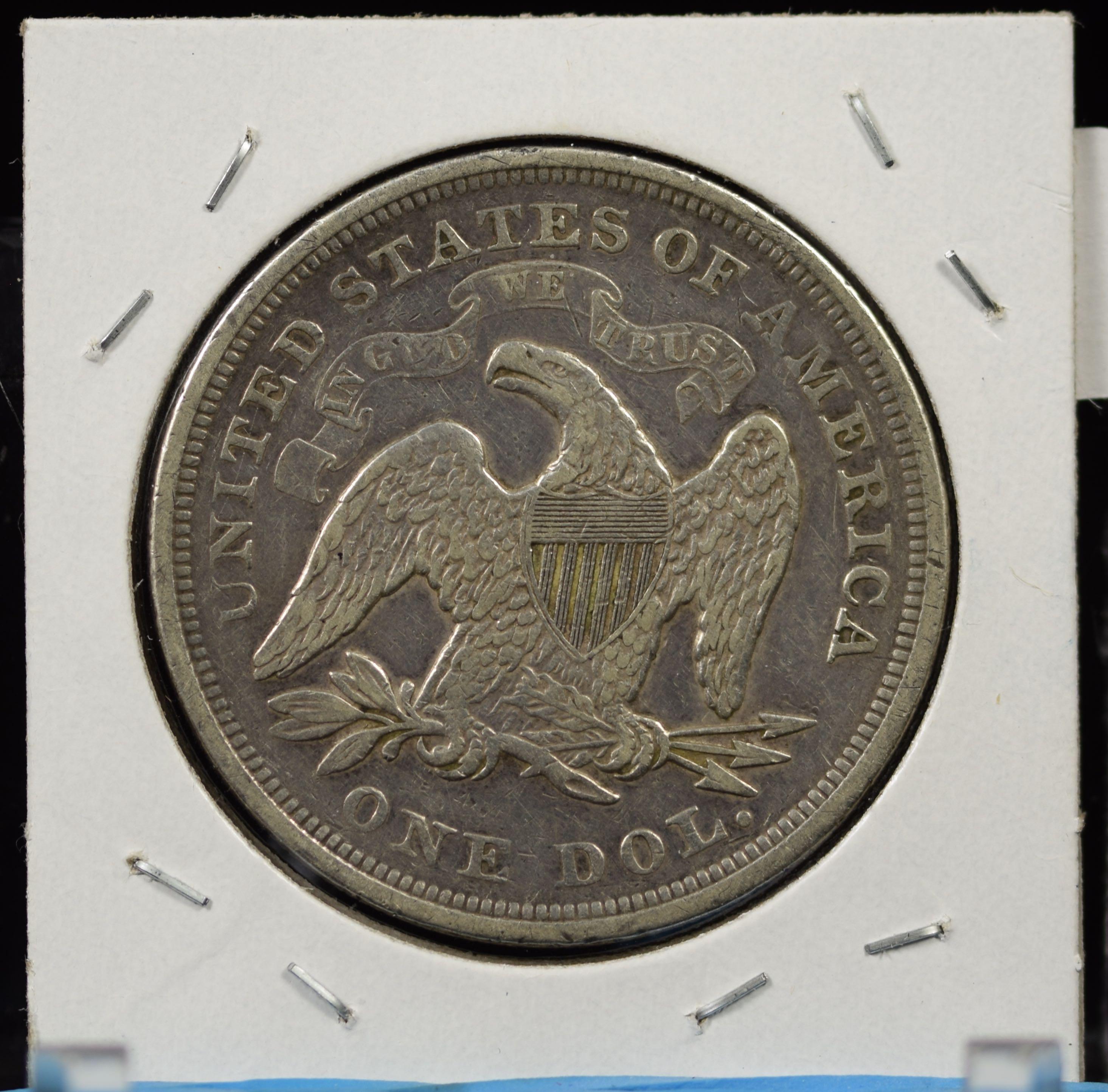 1871 Seated Liberty Dollar Low mintage VF/XF