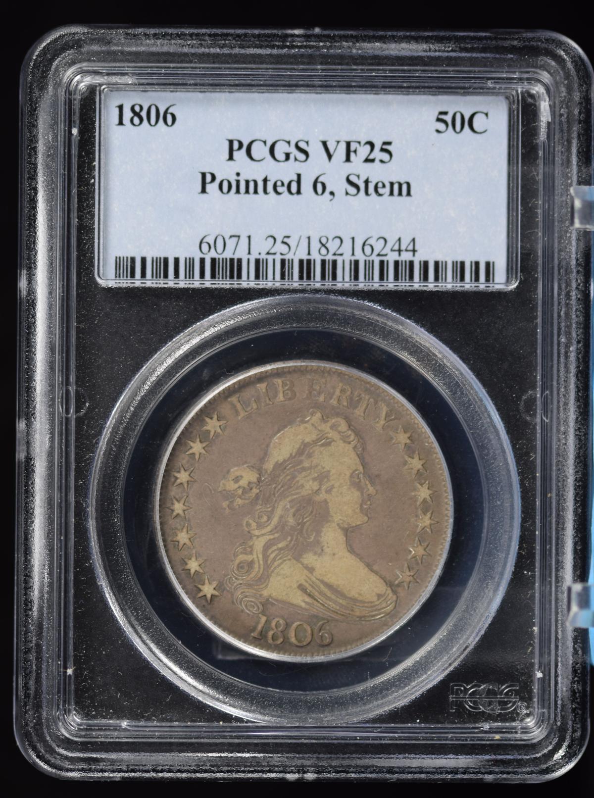 1806 Draped Bust Half Dollar PCGS VF-25