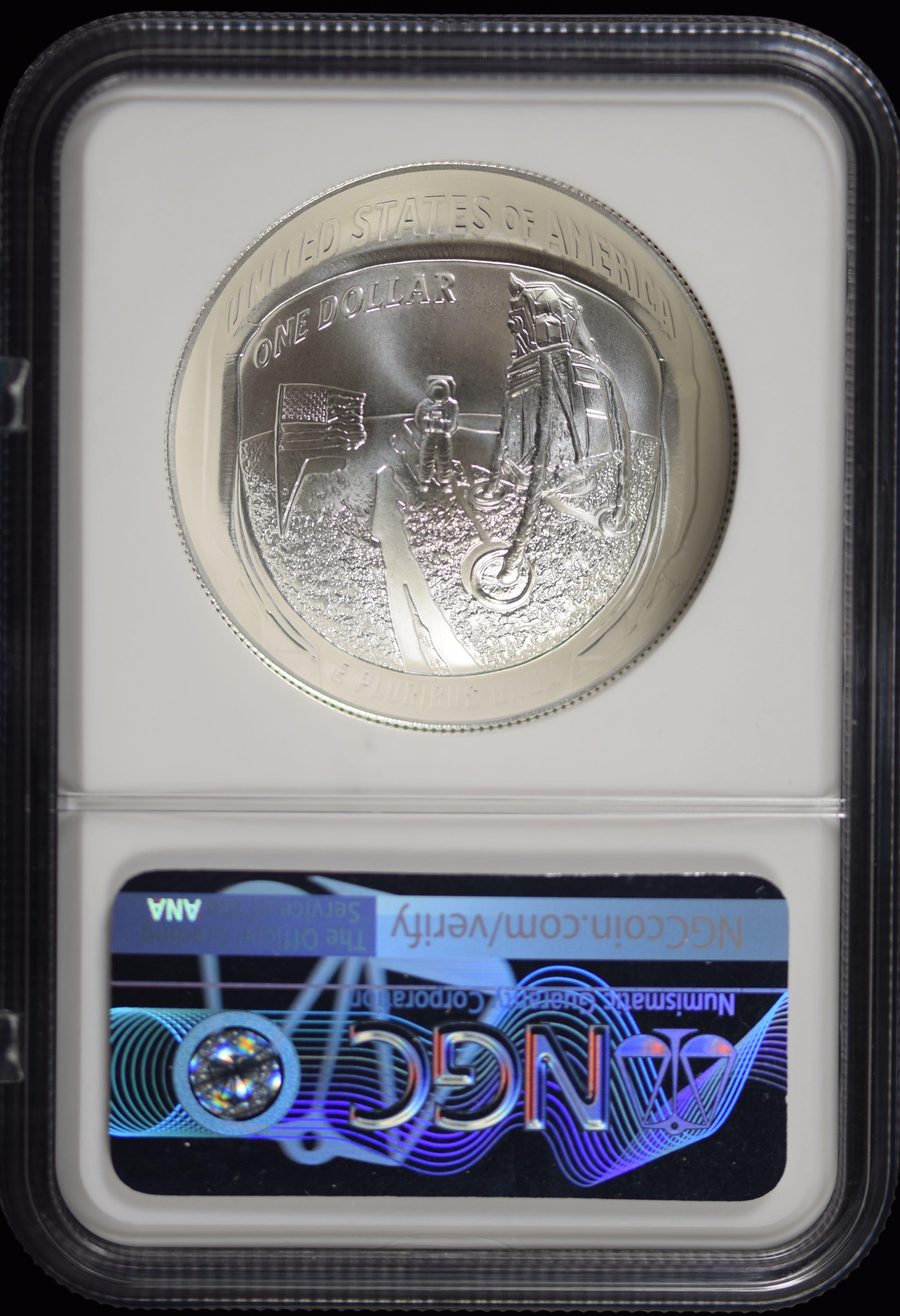 2019 Apollo 11 50th Anniversary Silver Commen NGC MS-70