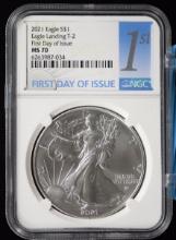 2021 Silver American Eagle NGC MS-70 Type 1 1st Day