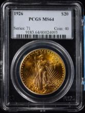 1926 $20 Gold St Gaudens PCGS MS-64