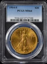 1914-S $20 Gold St Gaudens PCGS MS-64