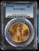 1914-D $20 Gold St Gaudens PCGS MS-64