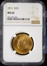 1911 $10 Gold Indian NGC MS-62