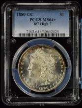 1880-CC Morgan Dollar PCGS MS-64 Plus 8/7 High 7