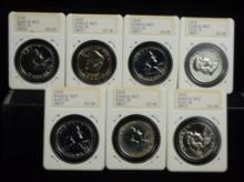 1963 Silver Proof Franklin Half Dollars 5 Coins, 1 1962 Proof 64