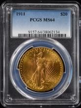 1911 $20 Gold St Gaudens PCGS MS-64