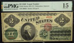 $2 1862 Legal Tender 40028 PMG15 Choice Fine