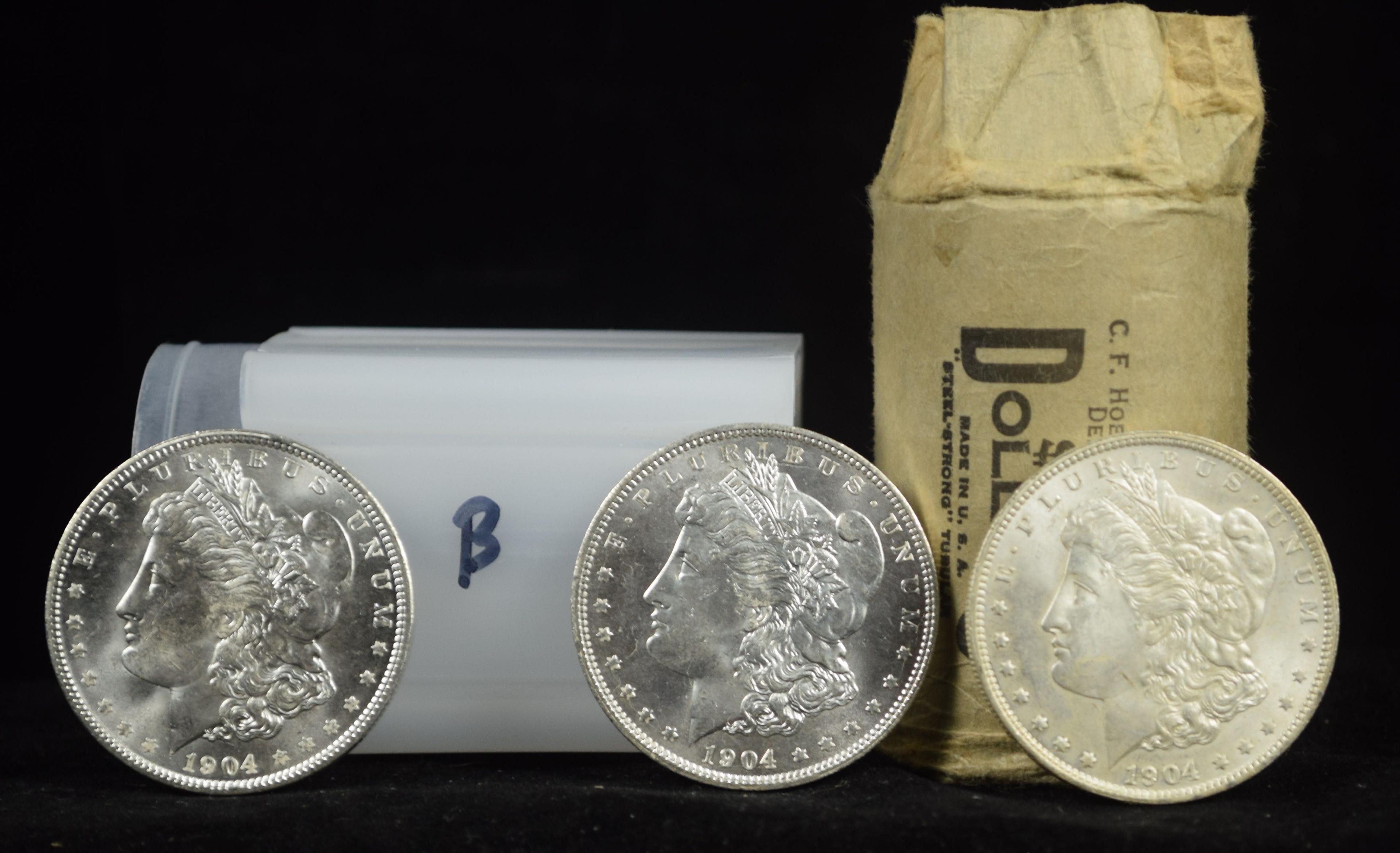 Roll 1904-O Morgan Dollars Original Paper Holder AU/UNC B