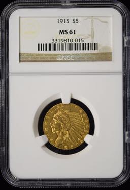 1915 $5 Gold Indian NGC MS-61