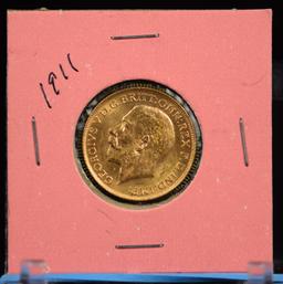 1911 Gold British Sovereign High Grade .2355 oz