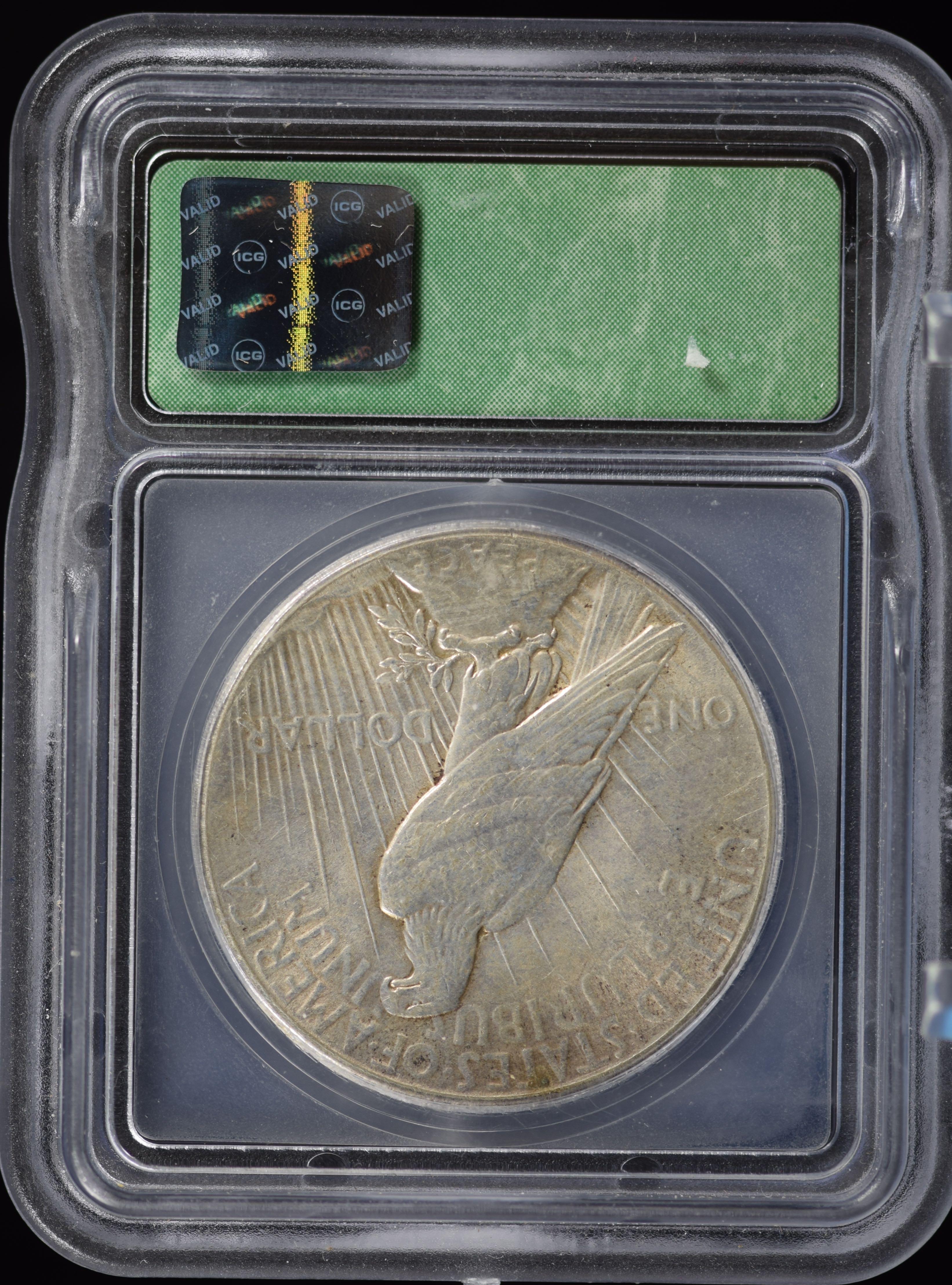 1927 Peace Dollar ICG AU-55