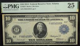 $10 1914 FRN Atlanta F8854595A PMG25 Very Fine