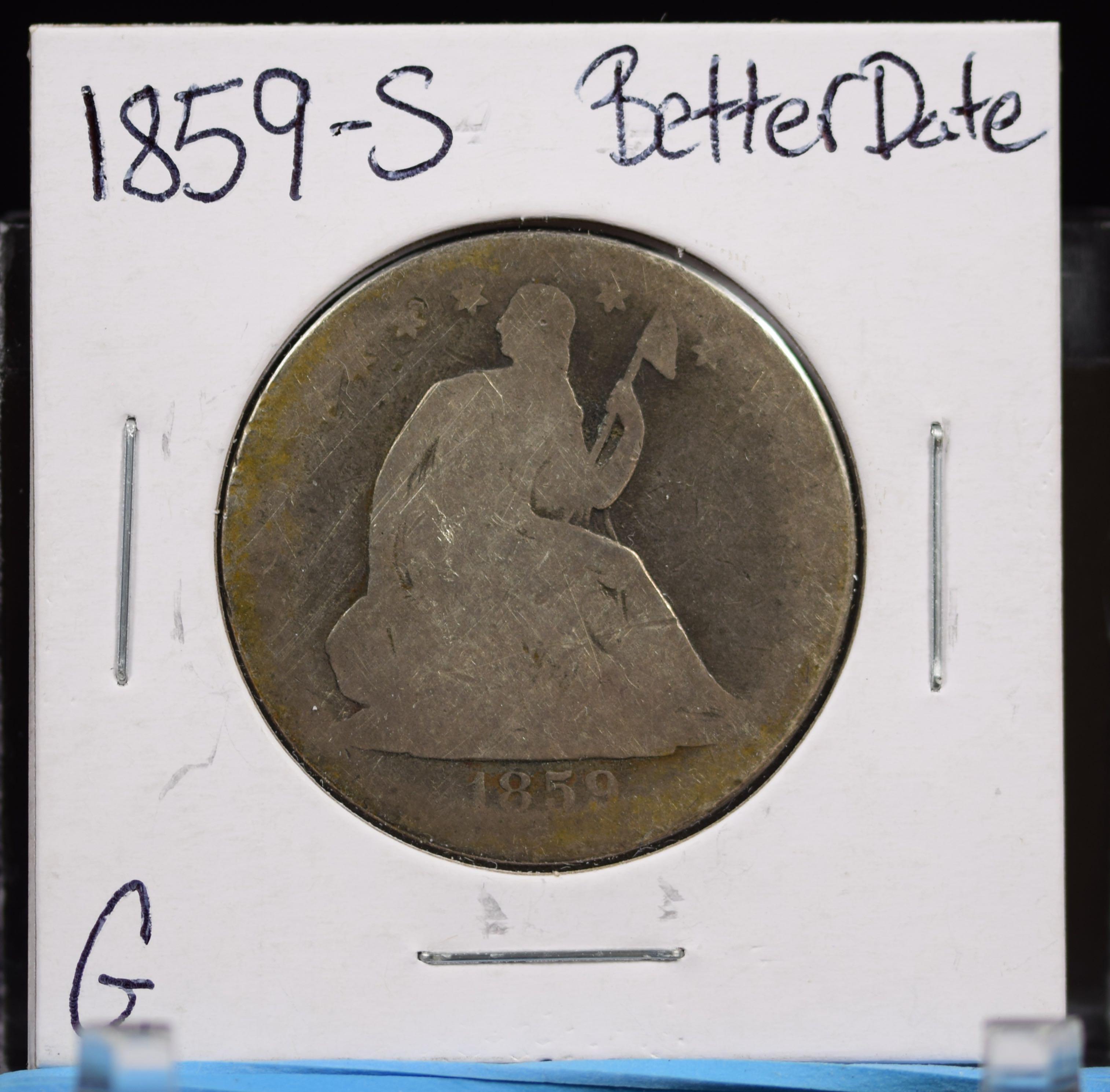 1859-S Seated Half Dollar G Better Date